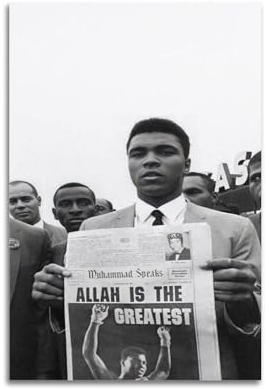 Krem Muhammad Ali-Poster, Wandkunst, Leinwand, Geschenk für Freunde, Schlafzimmer, Wohnzimmer, Dekoration, moderne Ästhetik, 30 x 45 cm, ungerahmter Stil