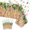 4 Pack Hawaiian Luau Gras Tischdecken, Hawaii Luau Party Dekorationen, Tischrock Tischdecke Tropische Palme Tischdecke für Sommer Strand BBQ Tropische Ahola Party Baby Dusche, 220 x 130cm
