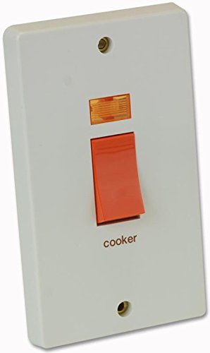 2G 50A Cooker Switch White Electrical Switches & Socket Outlets