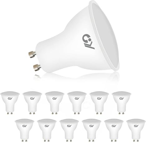 GY GU10 LED Neutralweiss Lampe,6W 4000K 580 Lumen Neutralweiß Glühbirnen,Ersetzt 80W Leuchtmittel,Abstrahlwinkel 120° Reflektorlampen Nicht Dimmbar Birnen,12 stück