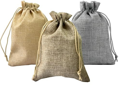 LGIFUTMAX® 21 Stücke Jutebeutel Jutesäckchen Jute Beutel 17x23 cm Säcke für Adventskalender Tüten Schmuck Gastgeschenke und DlY Handwerk,Jutesack,Stoffbeutel zum Befüllen Weihnachten (Zufällige Farbe)