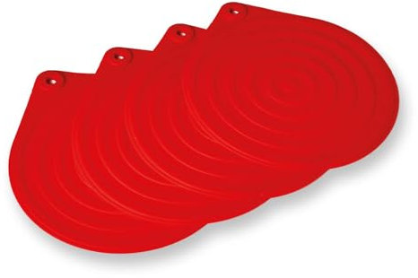 Coopers of Stortford - Pack of 4 Silicone Microwave Plate Warmers, Heat Plates in 1 Minute - Energy Efficient Plate Warming Silicone Pads - Dishwasher Safe Heated Serving Mats, Dia. 20cm