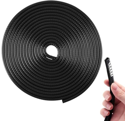 Favuit Car Door Edge Protector, 16.4Ft(5M) Black No Glue Car Door Edge Guard Universal U Shape Rubber Seal Strip Car Trim Door Protectors for Most Car (5M/16.4Ft)