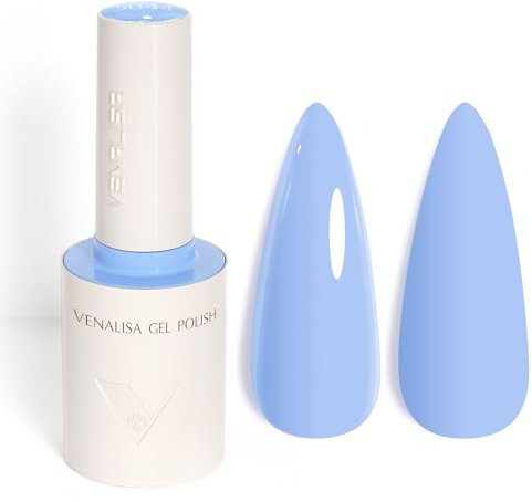 VENALISA Esmaltes Semipermanentes de Uñas en Gel Azul Blue Pintauñas Semipermanentes UV LED de Larga Duración Apto Para Principiantes Manicura 10ml