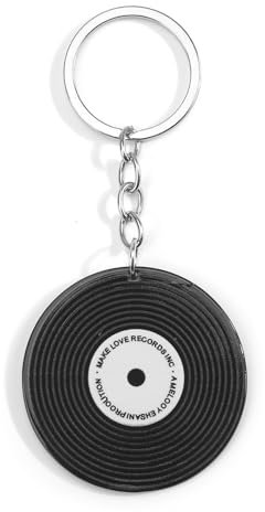 Vinyl Schallplatten Schlüsselanhänger Music Themed Gifts aus Metall Kreatives Geschenk Damen Glücksbringer für Musikliebhaber Dekoration