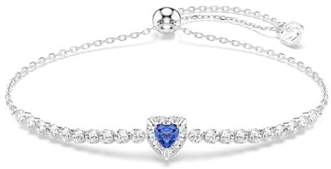 Swarovski One Armband, Verschiedene Schliffe, Herz, Blau, Rhodiniert