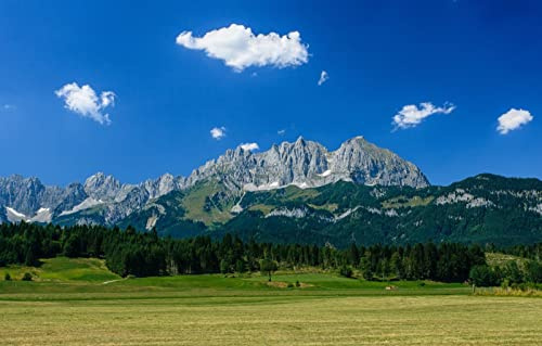 GLHUIOZ 500 Stück Puzzles für Erwachsene Teenager abbauen Familien- mit Poster Kinder Lernspiel Spielzeug Geschenk Österreich,Alpen,Wilder Kaiser 52x38cm