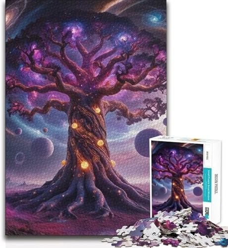 Adults Puzzles 1000 Piece Jigsaws Cosmic Tree of Life Educational Family Game Analysis And Logic Anti-Stress Toys 38x26cm(1000pcs)