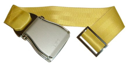 Skybelt Flugzeuggürtel Silber/Gelb Airline Seatbelt Gürtel