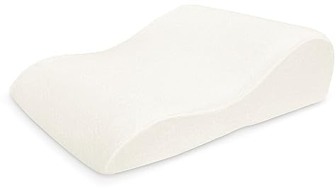 ELONEO Coussins Relève-Jambes - Coussin Surélevé pour Jambes en Mousse à Mémoire de Forme, Housse Oreiller Lavable en Jacquard, 68x40x16 cm, Blanc