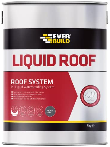 Everbuild Aquaseal - Tetto Liquido per Tutte Le Condizioni atmosferiche, Colore: Grigio Ardesia, 7 kg