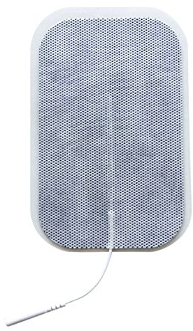 2 Stück selbstklebende Elektroden von der Marke ZEN-QI, 80x130 mm. Wiederverwendbar. Für TENS TIMS EMS Reizstrom-Geräte mit 2 mm-Stecker-Anschluss.