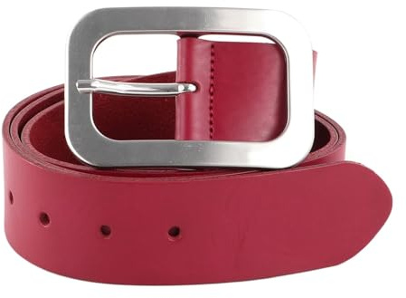 Vanzetti Damen Leder Gürtel Damengürtel rot 40 mm Ledergürtel