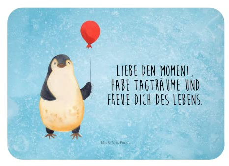 Mr. & Mrs. Panda Magnet Pinguin Luftballon - Geschenk, Geschenkidee, Pinnwandmagnet, Motivation, wandmagnet, zettelhalter, haftmagnet, Liebe, Kühlschrankmagnet, Fröhlich