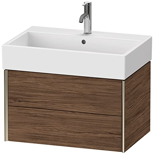 Duravit XViu 4335 Waschtischunterbau wandhängend, 2 Schubkästen, für Waschtisch Vero Air 235070, 684x454 mm, Farbe (Front/Korpus): Champagner matt/nussbaum dunkel - XV43350B121