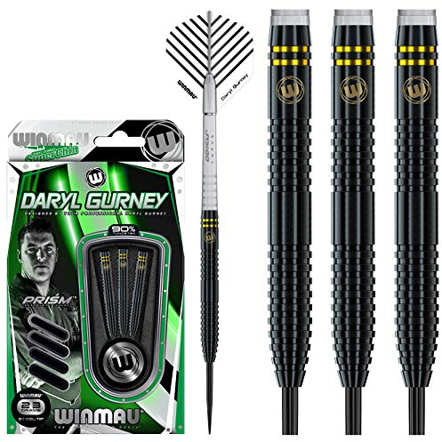 WINMAU Daryl Gurney 23g Profi Wolfram Steeltip Dartpfeile Set mit Flights und Schäfte