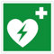 Aufkleber Rettungszeichen (AED) Automatisierter Externer Defibrillator Symbol Schild 5-40cm Folie selbstklebend nach ISO 7010 made by MBS-SIGNS in Germany, Größen Name: 20x20cm