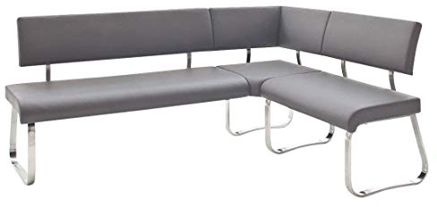 Robas Lund Esszimmerbank Eckbank mit Rückenlehne, Grau, 200x150