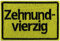 Geburtstagsgeschenk ZEHNUND-VIERZIG Aufnäher 50er Schild Geschenk für Frauen/Männer Geburtstag Karte Patch Biker | Birthday Gift | Applikation für alle Stoffe | 90x60mm