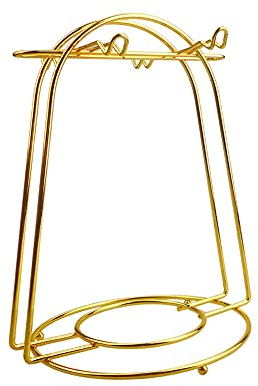 Fosinz Cup Saucer Set Display Stand Gold Holder Stand Organizer Rack for 4 Coffee Tea Cup & Saucer