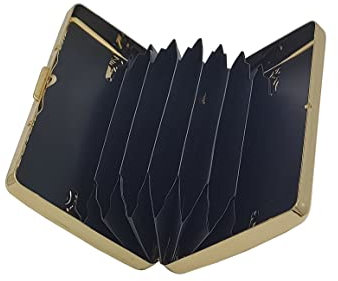 HAPUTDY Étui de Protection en métal RFID pour Cartes de crédit/Voyage (7 Cartes, Doré)