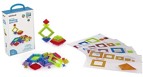 Miniland - Lichtdurchlässige Pyramiden - Konstruktionsset geeignet für Leuchttische