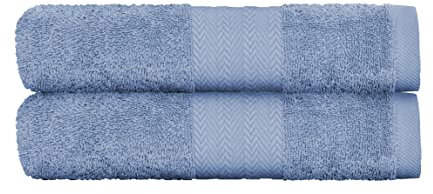 Victorio & Lucchino Juego de Toallas 100% Algodón - 2 Toallas Baño Ducha 70x140cm - Color Celeste