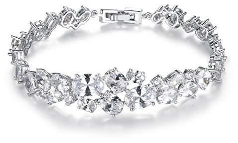QUKE Luxus Cubic Zirkonia Kristall Kleid Armband Mode Braut Hochzeit Armbänder für Frauen Mädchen Schmuck