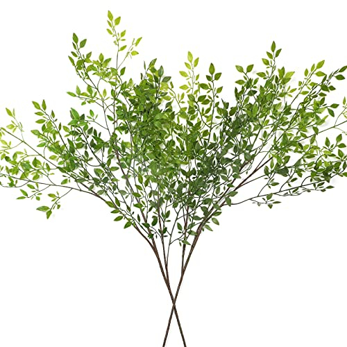 Dremisland Künstliche Pflanze, 110 cm, künstliche Bambuspflanzenzweige, 2 Stück, künstliche grüne Stiele, glückliche Bambuspflanzen, künstliche Sträucher, Büro, Gartendekoration (grün)