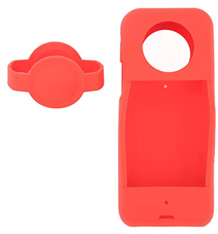 Für X3 Objektivdeckelschutz, Objektivdeckel Silikonhülle Objektivschutz Action Kamera Zubehör Für X3 (Rot)