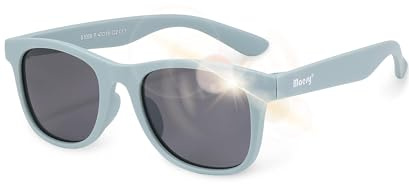 Maesy Kinder Sonnenbrille 3-6 Jahre - UV400 Schutz Polarisierte Gläser Kategorie 3 - Flexibler Rahmen - Eckig, Sicher und Bequem - Lino, Blau