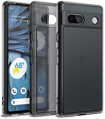 Ringke Coque Compatible avec Google Pixel 7a [Fusion Matte] Translucide Solide Rigide Polycarbonate Back TPU Bumper Étui Antichoc Protection [Anti-Empreintes Digitales] - Matte Smoke Black