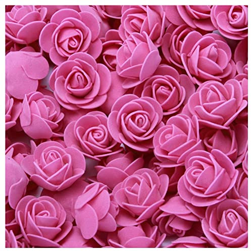 SHTGOI 500 Stück PE Schaumrosen 3.5cm Mini Künstliche Rosenköpfe Foamrosen Kunstrosen Kunstblumen Gefälschte Rosenstrauß für DIY Rosen Bär Valentinstag Hochzeit Party Home Dekoration Rosenrot