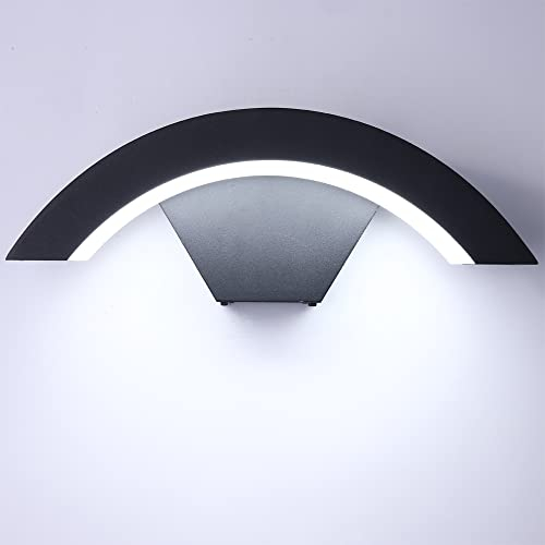ZIKEY Applique da Parete 12W LED, Esterno/Interno Lampade da parete, IP65 Impermeabile, Metallo Applique da LED per Corridoio, Giardino, Camera da letto, Balcone, Bianco Freddo