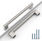 9BUILD 10 Stück Schrankgriffe Gebürsteter Nickel Lochabstand 160mm Griffe für Küchenschränke Edelstahl Möbelgriffe Küchengriffe griffe möbel Küchenschrank Schranktürgriffe EU0030