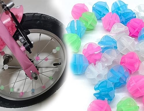 KAPSING 108 Stück speichenreflektoren Fahrrad Kinder,Fahrrad Zubehör Kinder, Speichenclips, fahrradspeichen Korn leuchtender Plastik Clip, Kinder Fahrradspeichen Dekorationen Geschenk