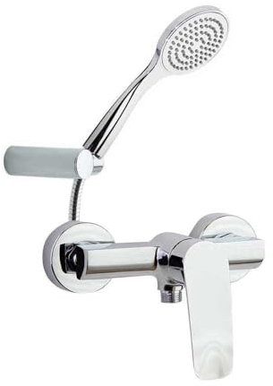 Ramon Soler - Conjunto Grifo Ducha Monomando Cromado con Sistema C2 de Ahorro de Agua con Accesorios Serie New Fly