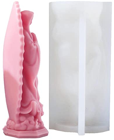 fanelod Mutter-Maria-Form, 0,39 Zoll Jungfrau Maria-Kerzenform, Silikon-Maria-Kerzenform, Heilige Jungfrau Maria mit Jesuskind, Form für Skulptur, Duftkerze, Seife, Kunstharz, Heimdekoration
