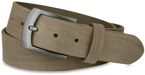 Frentree Ledergürtel aus echtem Büffelleder, MADE IN GERMANY, Gürtel für Damen und Herren, 3,8 cm breit, Braun