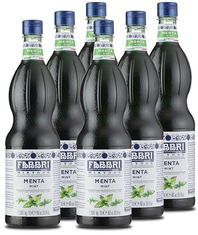 Food-United MINZSIRUP 6x1L FLASCHE | FABBRI 1905 Mixybar | sciroppo di menta | Getränkesirup | Minze-Pfefferminze-Sirup | für klare Spirituosen Rum Mint-Granitas Mint-Latte-Kaffee Cocktails (6)