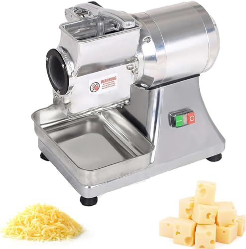 Commercial Cheese Grater, Bread Crumb Crusher, 550W Rotary Electric Grater Machine with a Container, High Output 30kg/h, High Efficiency Copper Motor, for Cheese, Butter, Bread Bran Crumbs
