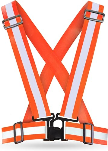 AVANA Reflektorweste Reflektierende Sicherheitsweste Einstellbar Warnweste Leicht Hohe Sichtbarkeit Joggen Fahrrad Laufen Motorrad für Erwachsene & Jugendliche (Orange)