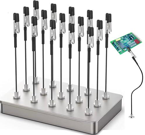 Troisième main - Lot de 12 aides à souder avec pinces crocodiles et base de boîte en fer - Aide à souder flexible avec pinces crocodiles et support de modélisme - Idéal pour aide à la soudure, support