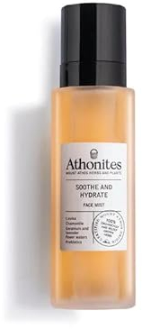 Athonites Acqua termale lenitiva e idratante viso (100ml) - 98,3% naturale - Acqua termale prebiotica idratante viso - Lenisce, tonifica e rinfresca con erbe biologiche, camomilla e cipresso