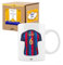 Taza del Barcelona personalizada con nombre y número, diseños de tazas de futbol para fans del Barcelona, tu equipo favorito en taza de cerámica de café, té, chocolate 325 ml(Barcelonacerámica)