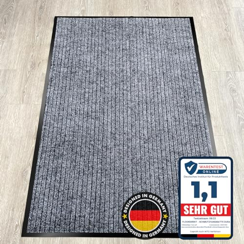 KARAT Schmutzfangmatte Dura - 90 x 120 cm, Anthrazit - Fußmatte mit Rutschfester Rückseite - Türmatte für Eingangsbereich - Fußabtreter, Sauberlaufmatte, Türvorleger