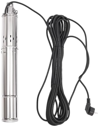 Pompa per fontana profonda 0,75 HP, 550 W, 230 V, pompa subacquea, 2850 giri/min, portata massima 1,8 m³, altezza massima 90 m