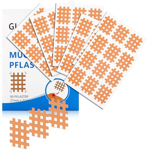 Glanxy Mückenpflaster 90 Pflaster, zur Sofortanwendung nach Mückenstich, gegen Juckreiz, Mosquitopflaster für Reisen