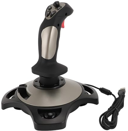 Annadue Flugsimulator Steuerung, Kabelgebundener Flight Stick für PC mit Vibrationsfunktion, Drosselklappensteuerung, PC Flug Joystick Steuerung für Computer Laptop für 7 8 10 11