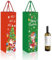 POPOYU 12 Pcs Wein Geschenktasche für Weihnachten, Weinflaschenbeutel aus Kraftpapier, Flaschentüten Geschenktüten für Wein mit Griff, Kraft Wein Organizer für Hochzeit, Geburtstag Party 2MixColor